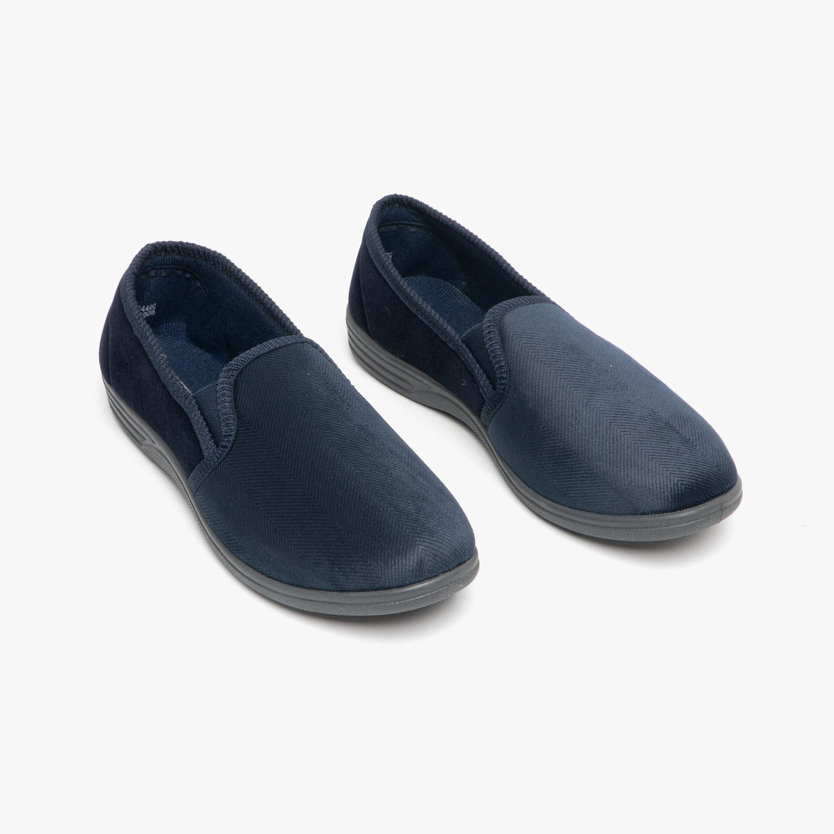 Zedzzz LEWIS Mens Full Slippers Navy/Grey