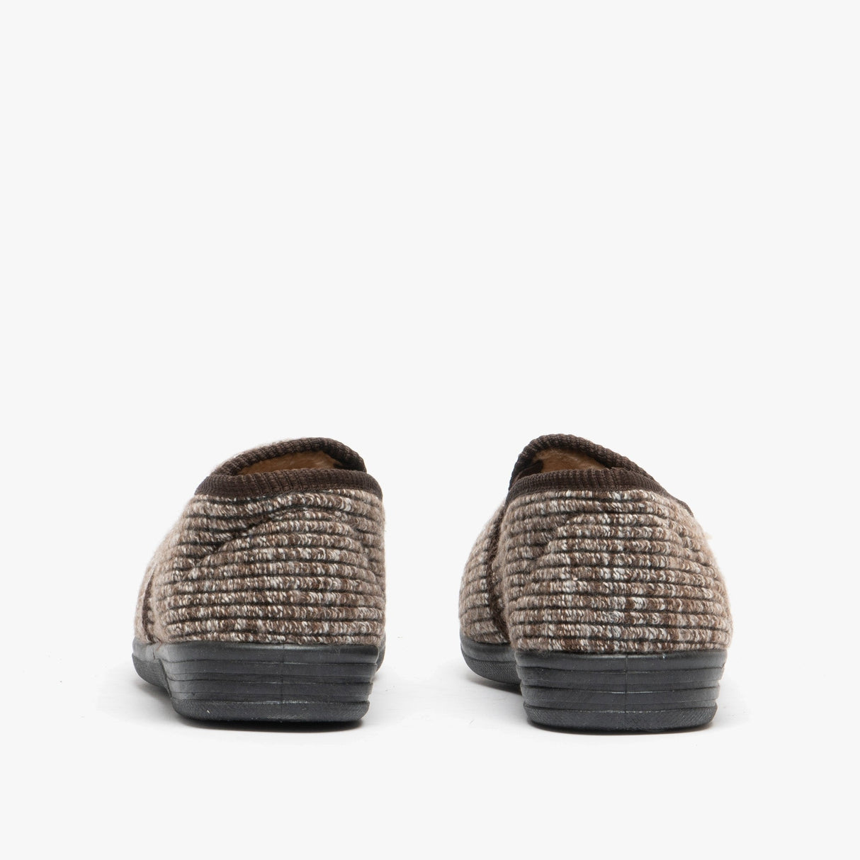 Zedzzz KEITH Mens Textured Knit Full Slippers Brown