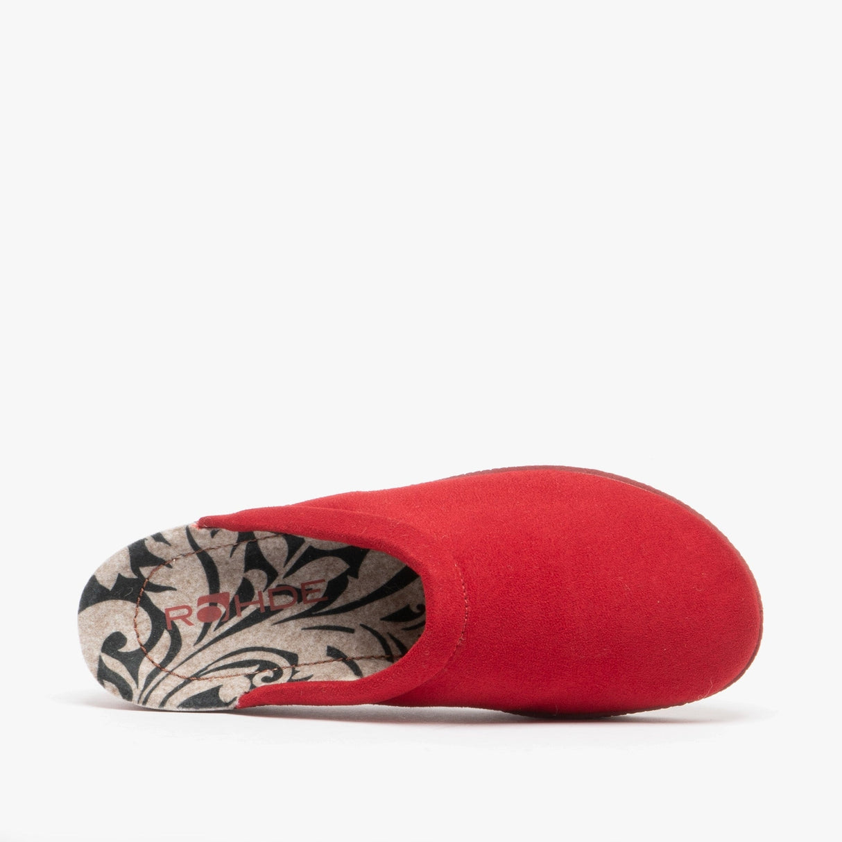 Rohde 2291 Womens Slip On Mule Slippers Cherry Red