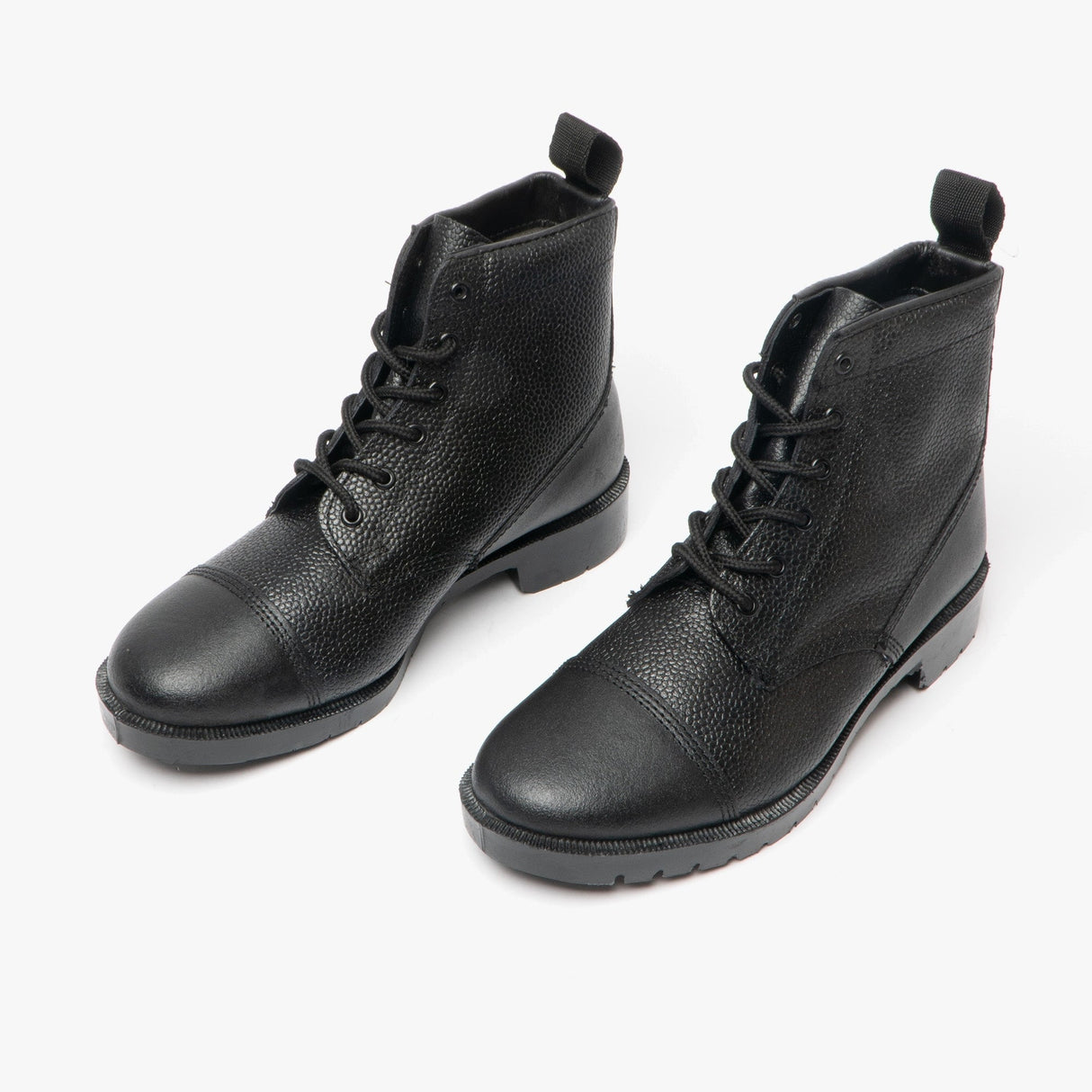 Grafters M391A Unisex Grain Leather Work Boots Black