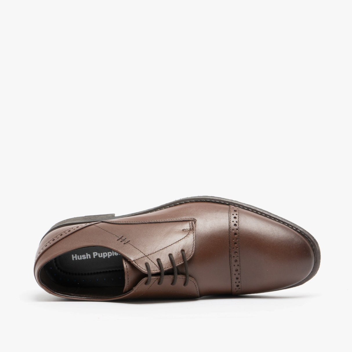 Hush Puppies CRAIG LUGANDA Mens Leather Derby Shoes Brown