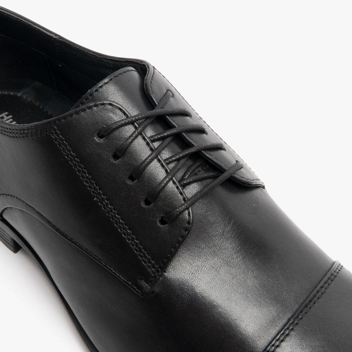 Hush Puppies OLLIE Mens Leather Toe Cap Shoes Black