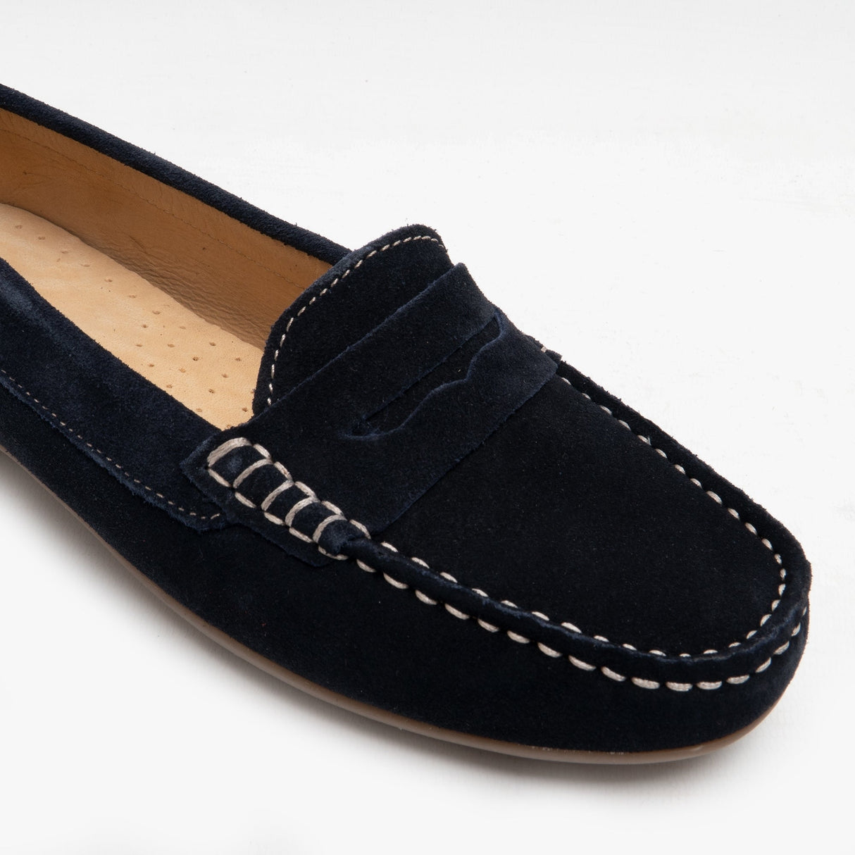 Hush Puppies MARGOT Womens Suede Loafers Navy
