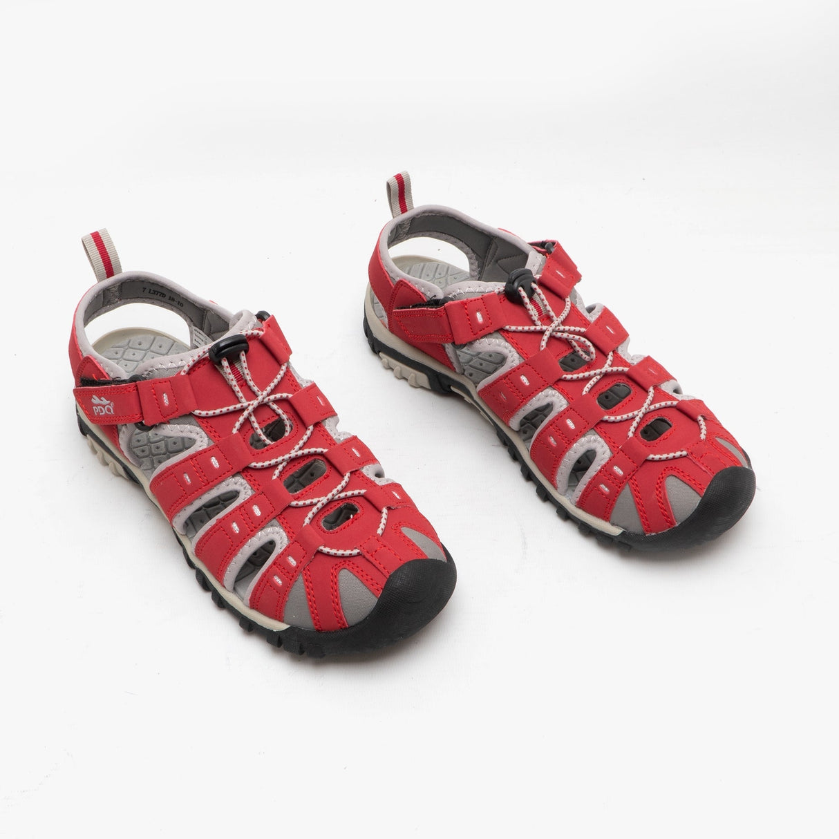 PDQ SASHA Womens Toggle & Velcro Summer Trail Sandals Red