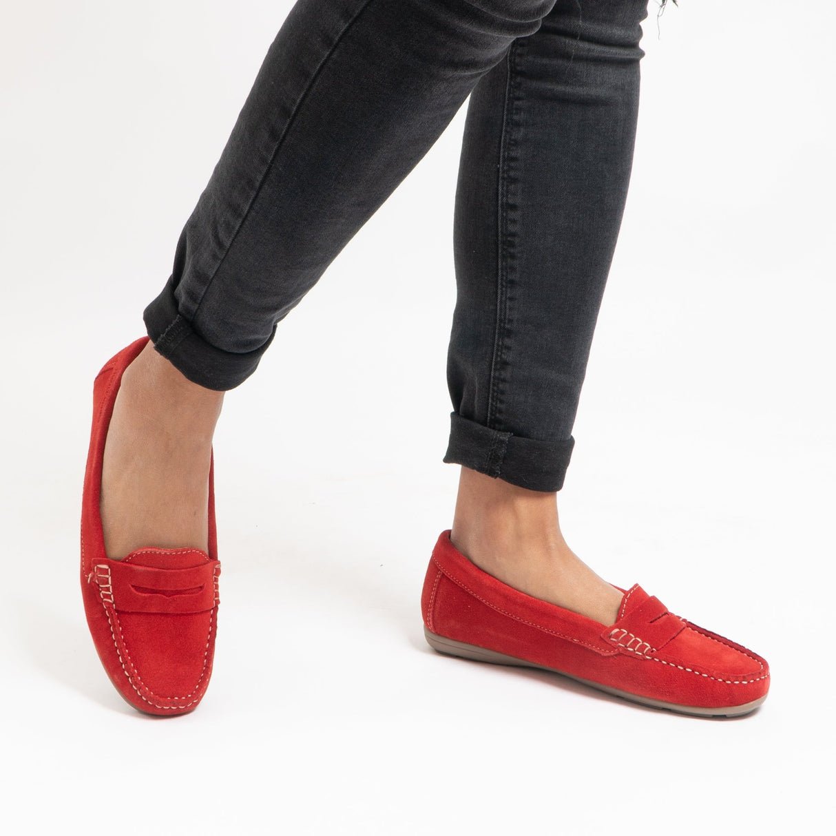 Hush Puppies MARGOT Womens Suede Loafers Red