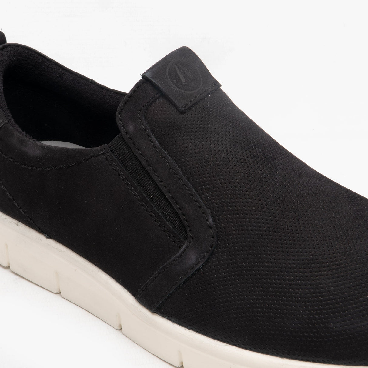 Hush Puppies LUMI Womens Nubuck Slip On Shoes Black