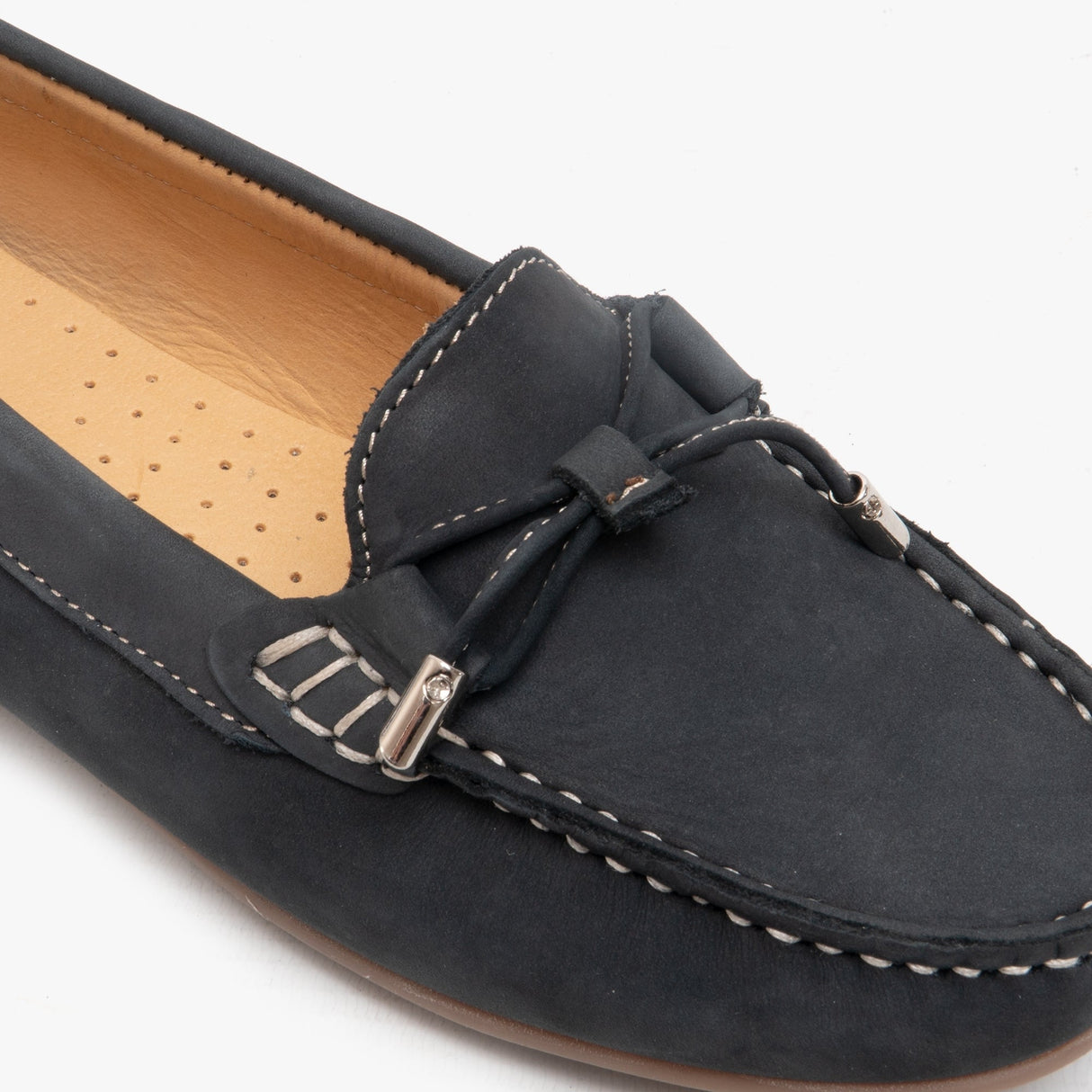 Hush Puppies MAGGIE Womens Nubuck Loafers Navy