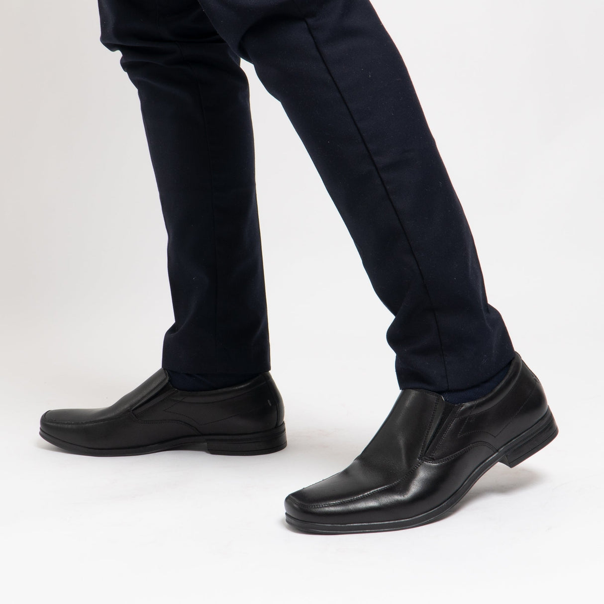 Hush Puppies BILLY Mens Leather Slip On Shoes Black