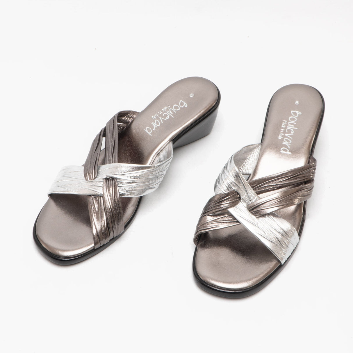 Boulevard KALEIGH Womens Heeled Slip On Mule Sandals Pewter