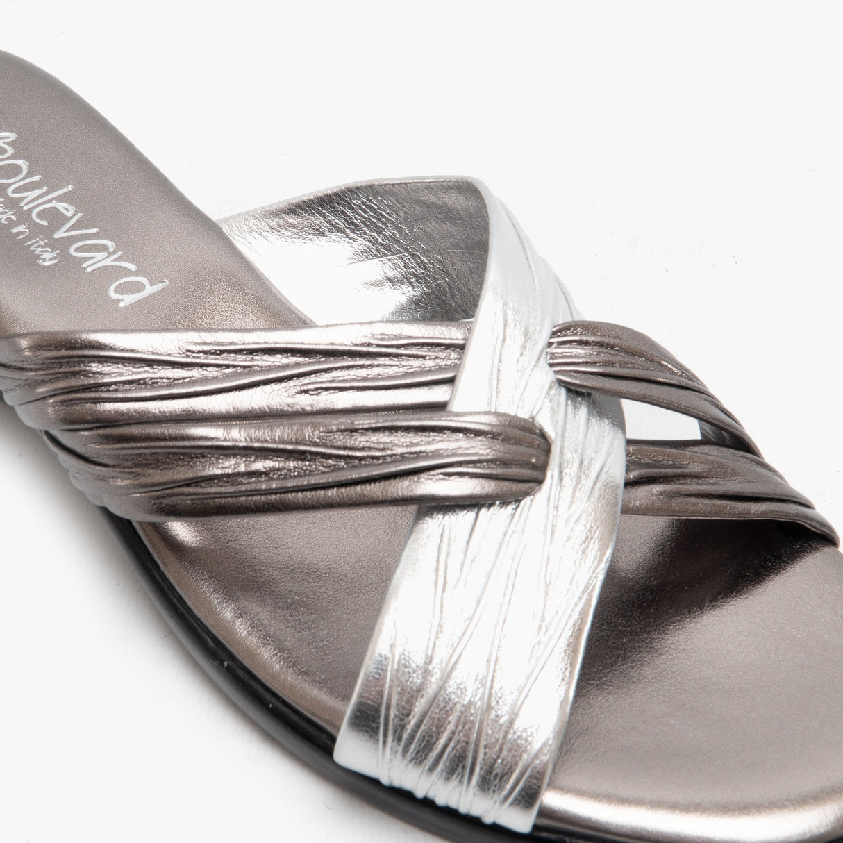 Boulevard KALEIGH Womens Heeled Slip On Mule Sandals Pewter