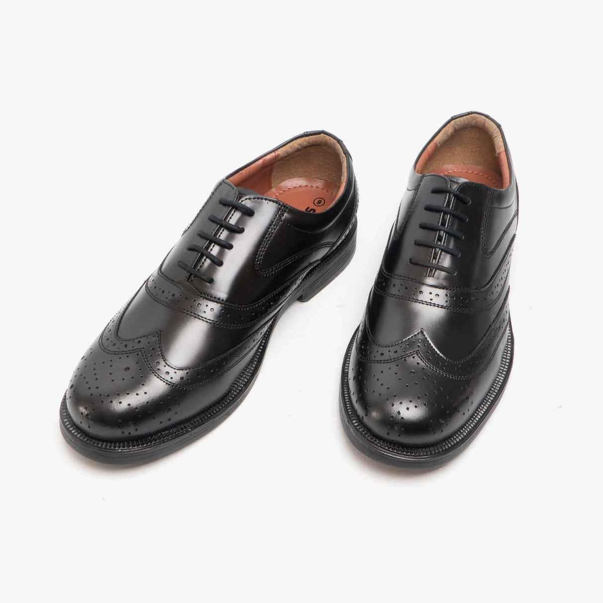 Scimitar STEWART Mens Leather Brogue Shoes Black