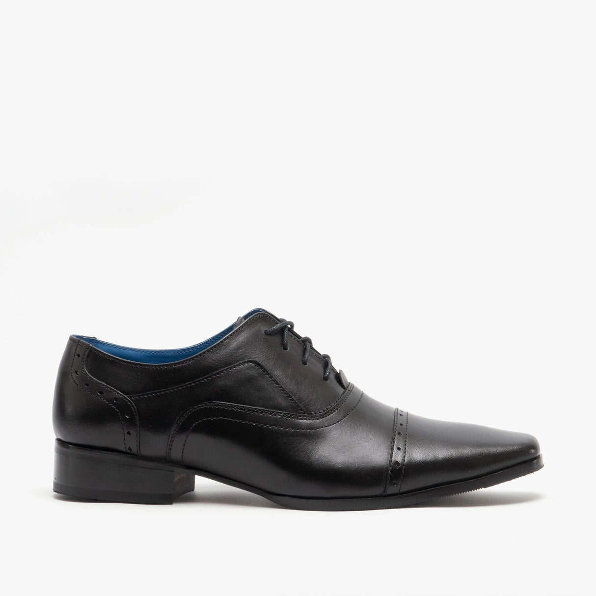 Roamers JONTY Mens Leather Capped Oxford Shoes Black