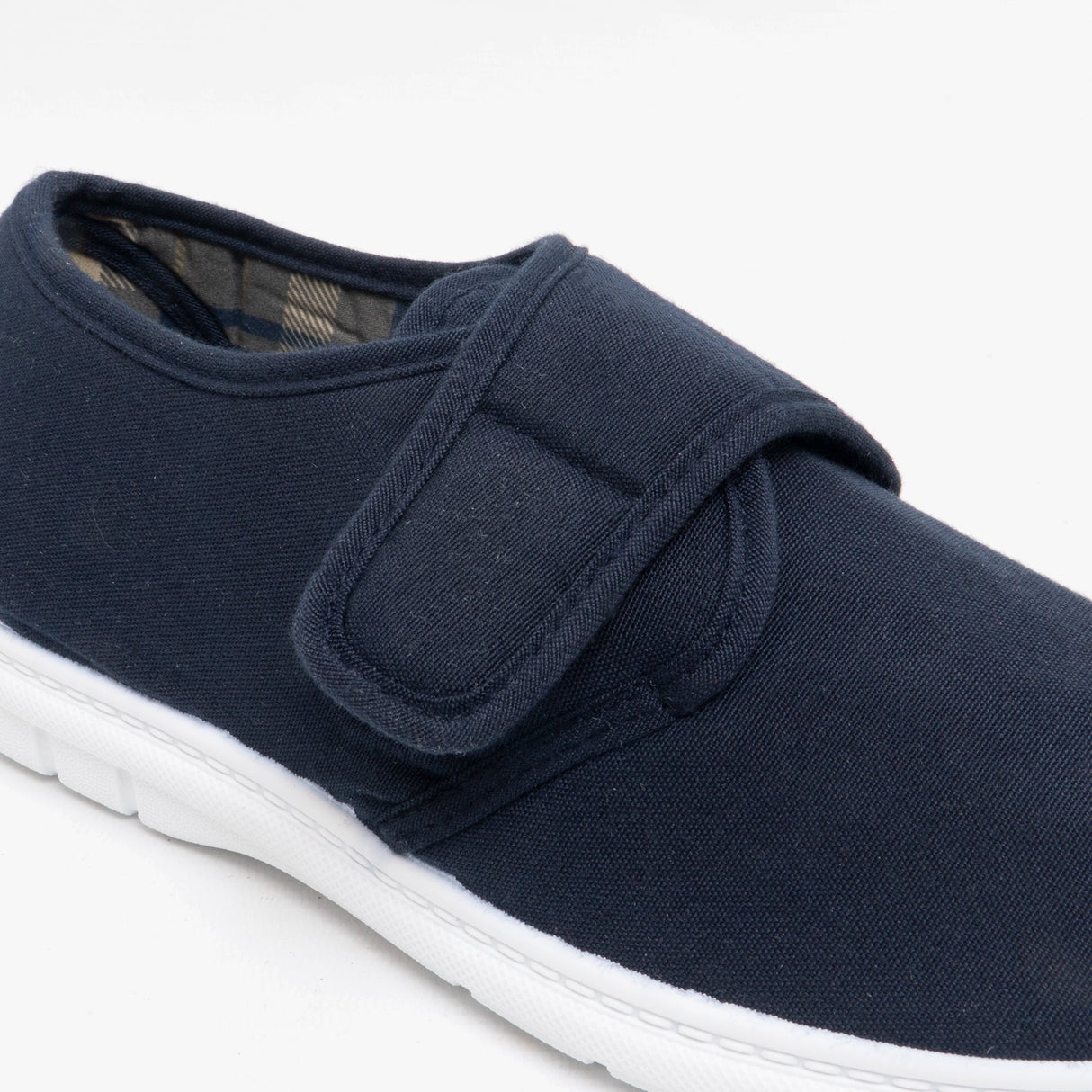 Scimitar ELIOT Mens Padded Casual Velcro Shoes Navy Blue Denim
