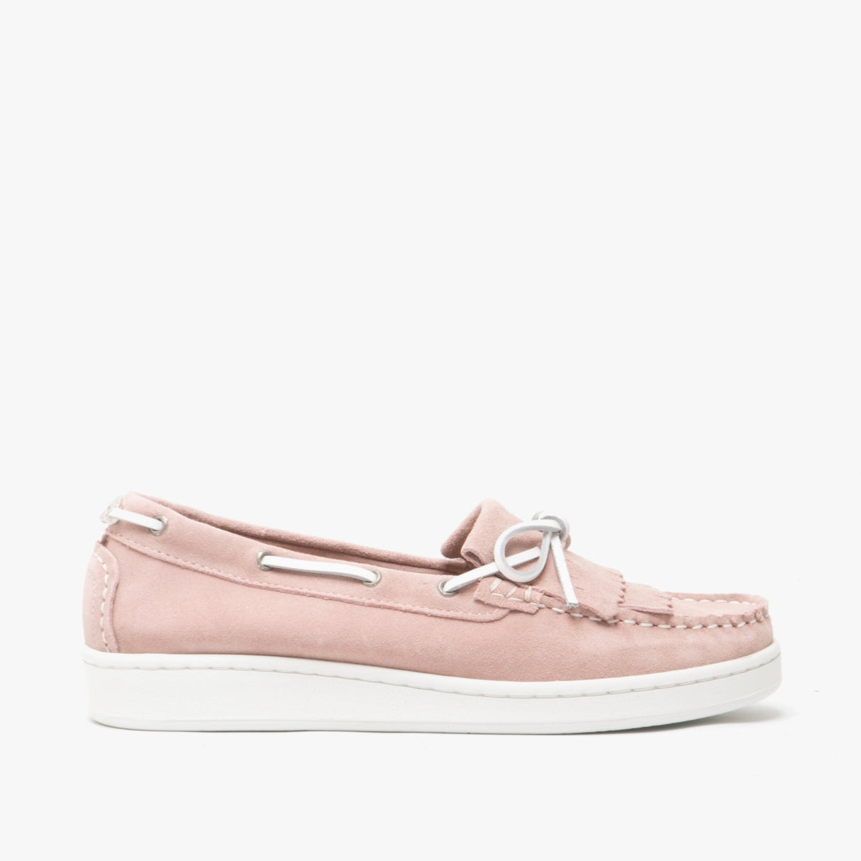 Barbour KLARA Womens Suede Fringe Loafers Pink