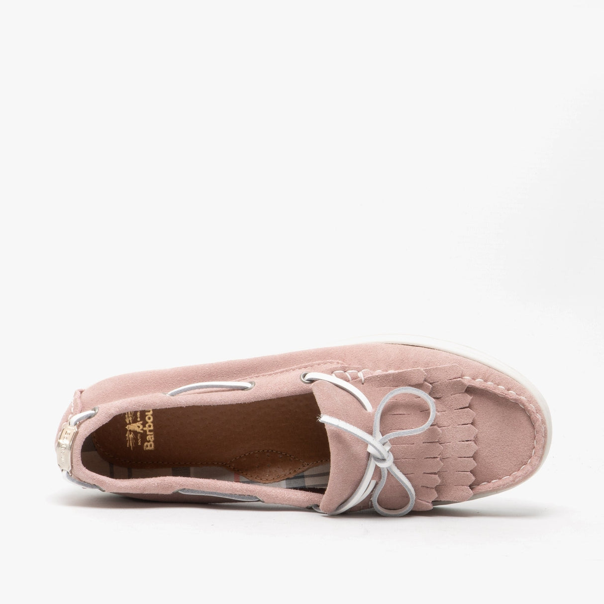 Barbour KLARA Womens Suede Fringe Loafers Pink