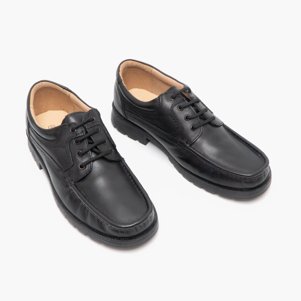 Roamers DANE Mens Lace-Up Apron Gibson Shoes Black