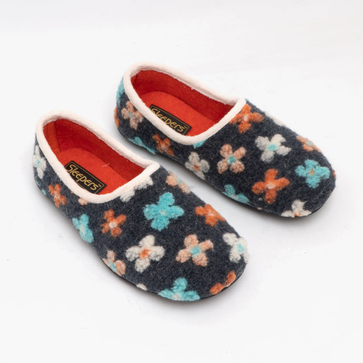Sleepers GRACIE Womens Knitted Full Slippers Grey Multi