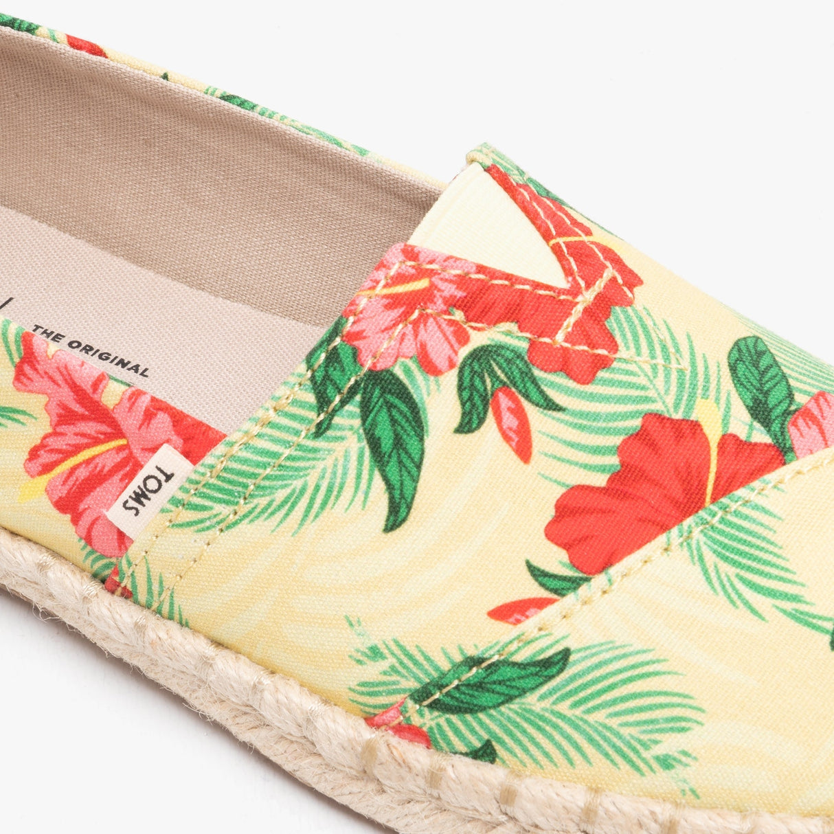 TOMS ALPARGATA ROPE Womens Canvas Shoes Yellow Hibiscus