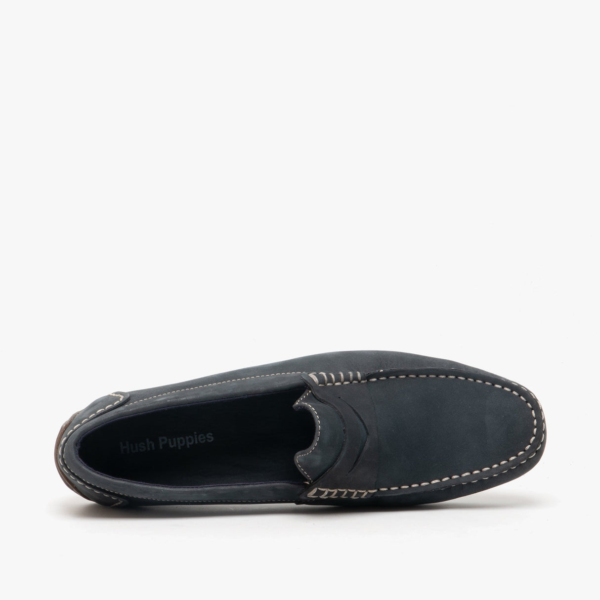 Hush Puppies ROSCOE Mens Nubuck Loafers Navy