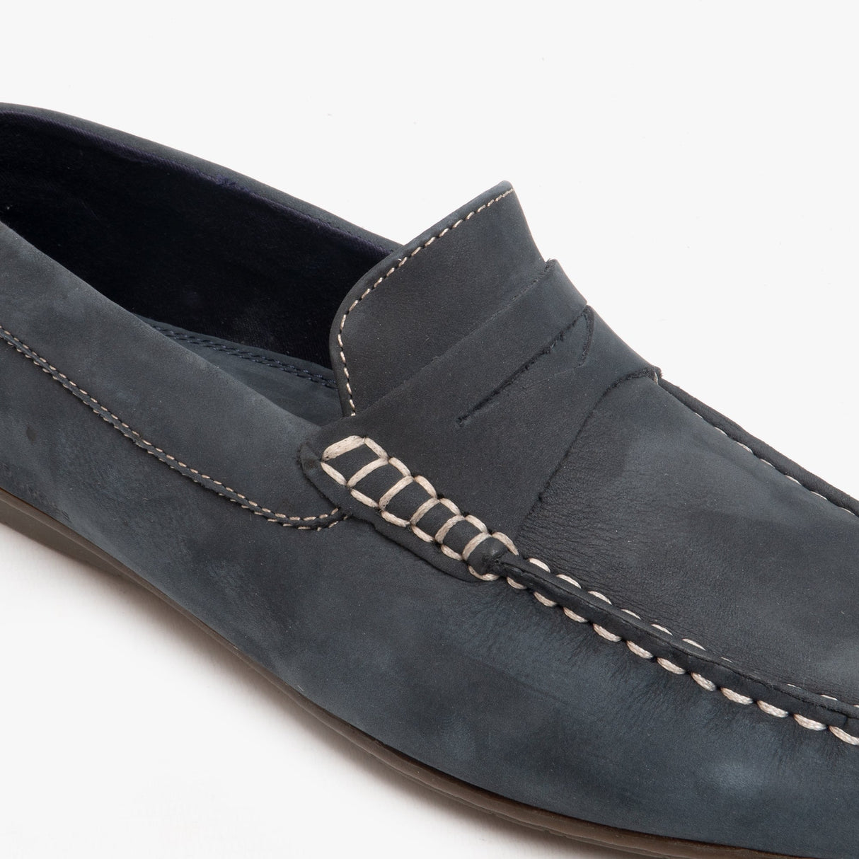 Hush Puppies ROSCOE Mens Nubuck Loafers Navy