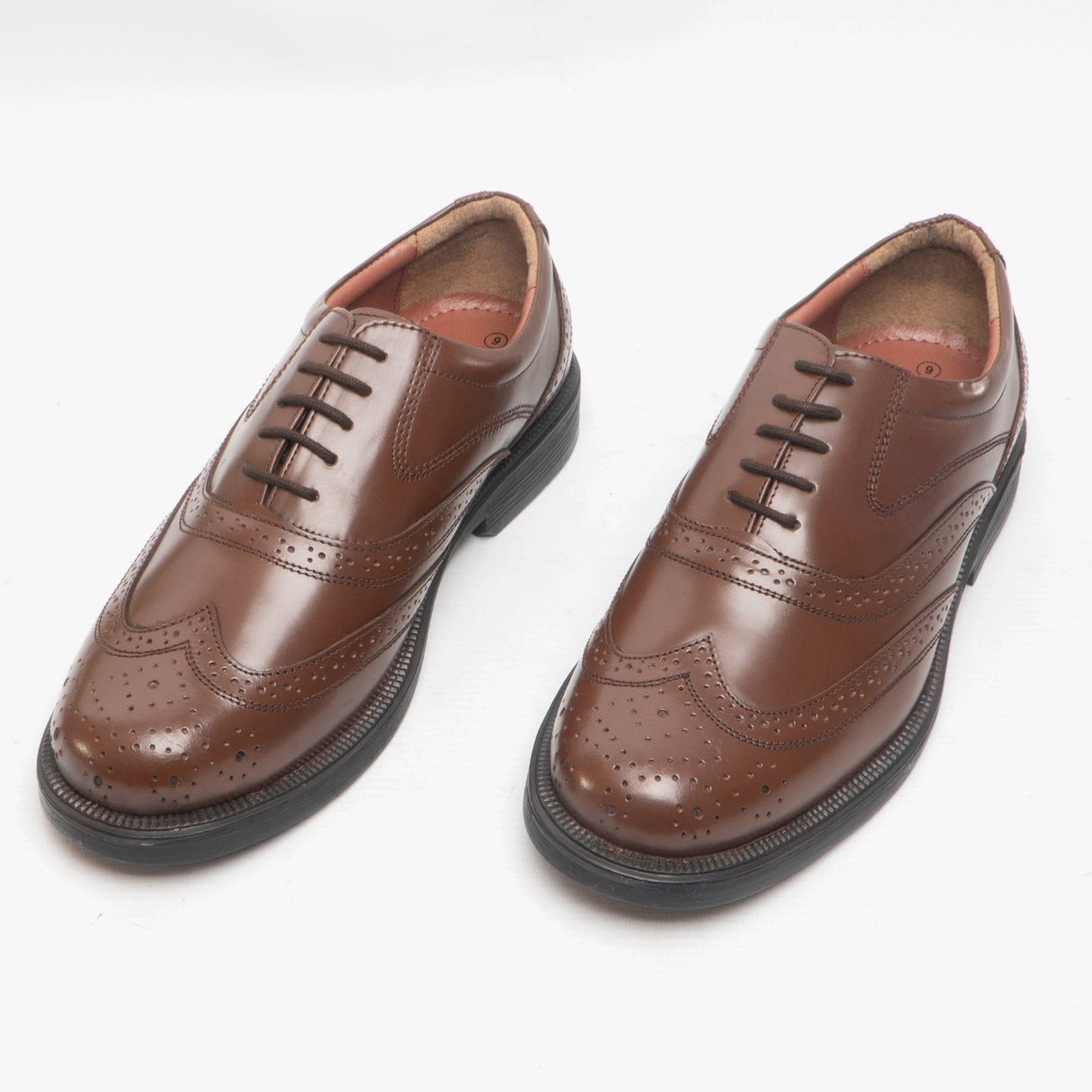 Scimitar STEWART Mens Leather Brogue Shoes Brown