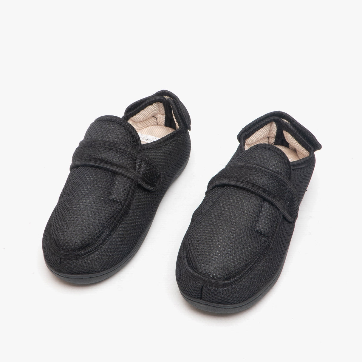 Zedzzz JOSH Mens Super Wide Touch Fasten Slippers Black