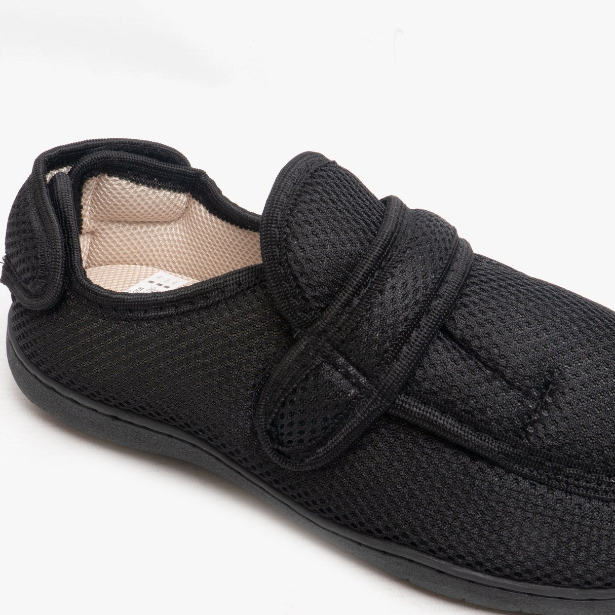 Zedzzz JOSH Mens Super Wide Touch Fasten Slippers Black