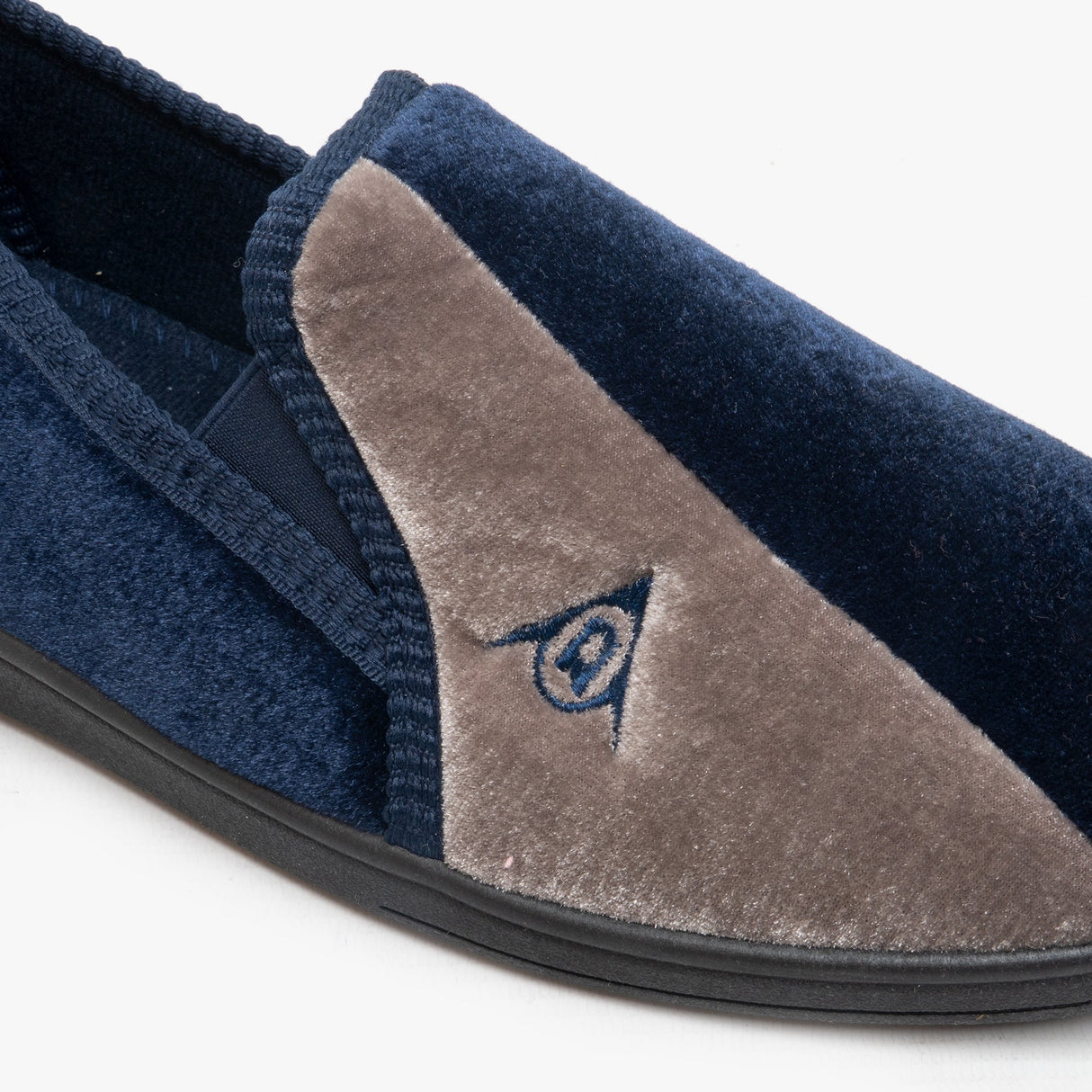 Dunlop WINSTON Mens Full Slippers Navy/Grey