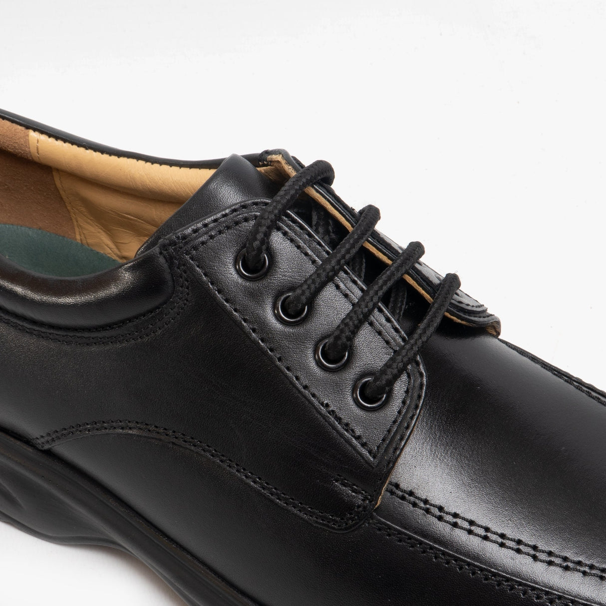 Roamers LOWELL Mens Leather Wide (E) Fit Shoes Black