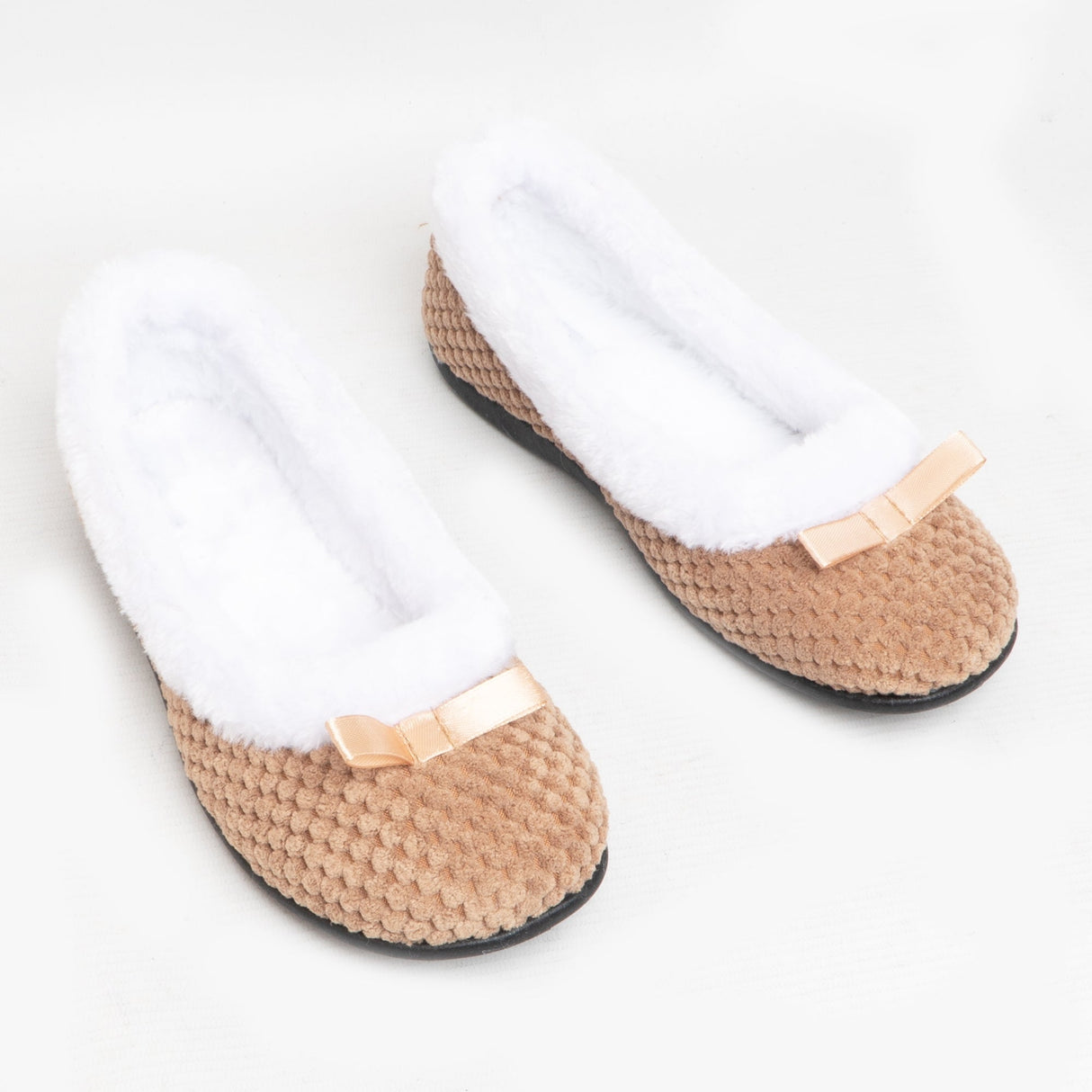 HOS Comfort CARA Womens Knit Slippers Taupe