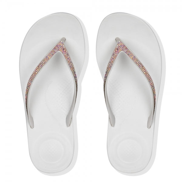 FitFlop IQUSHION SPARKLE Womens Flip Flops Urban White
