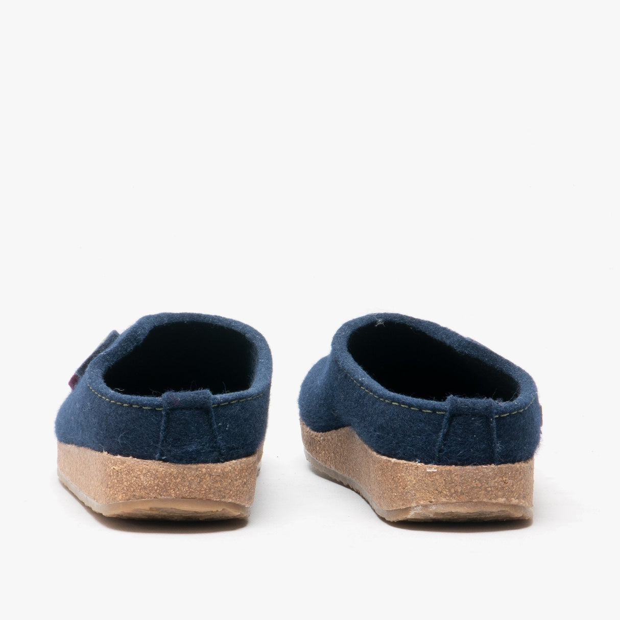 Haflinger KANON Womens Felt Wide Fit Mule Slippers Denim Blue