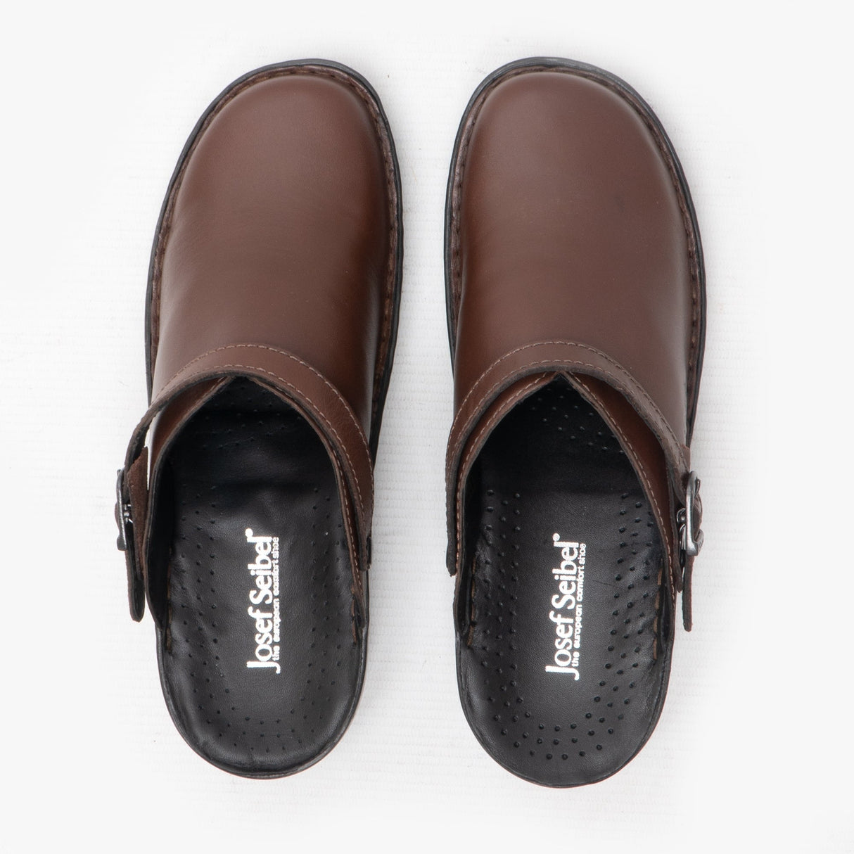 Josef Seibel BETSY Womens Leather Mule Clogs Brandy