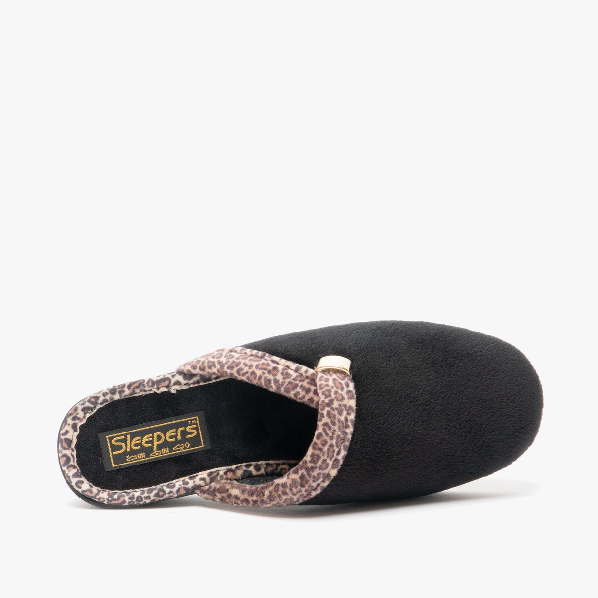 Sleepers JACKIE Womens Velour Mule Slippers Black