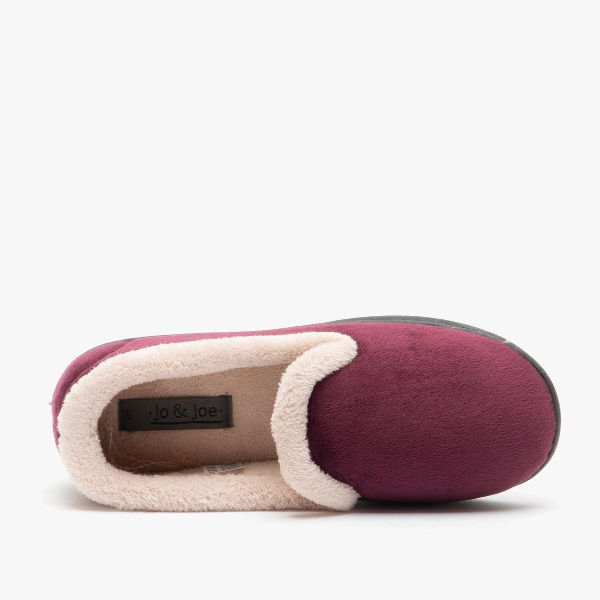 Jo & Joe CASHMERE Womens Velour Full Slippers Burgundy