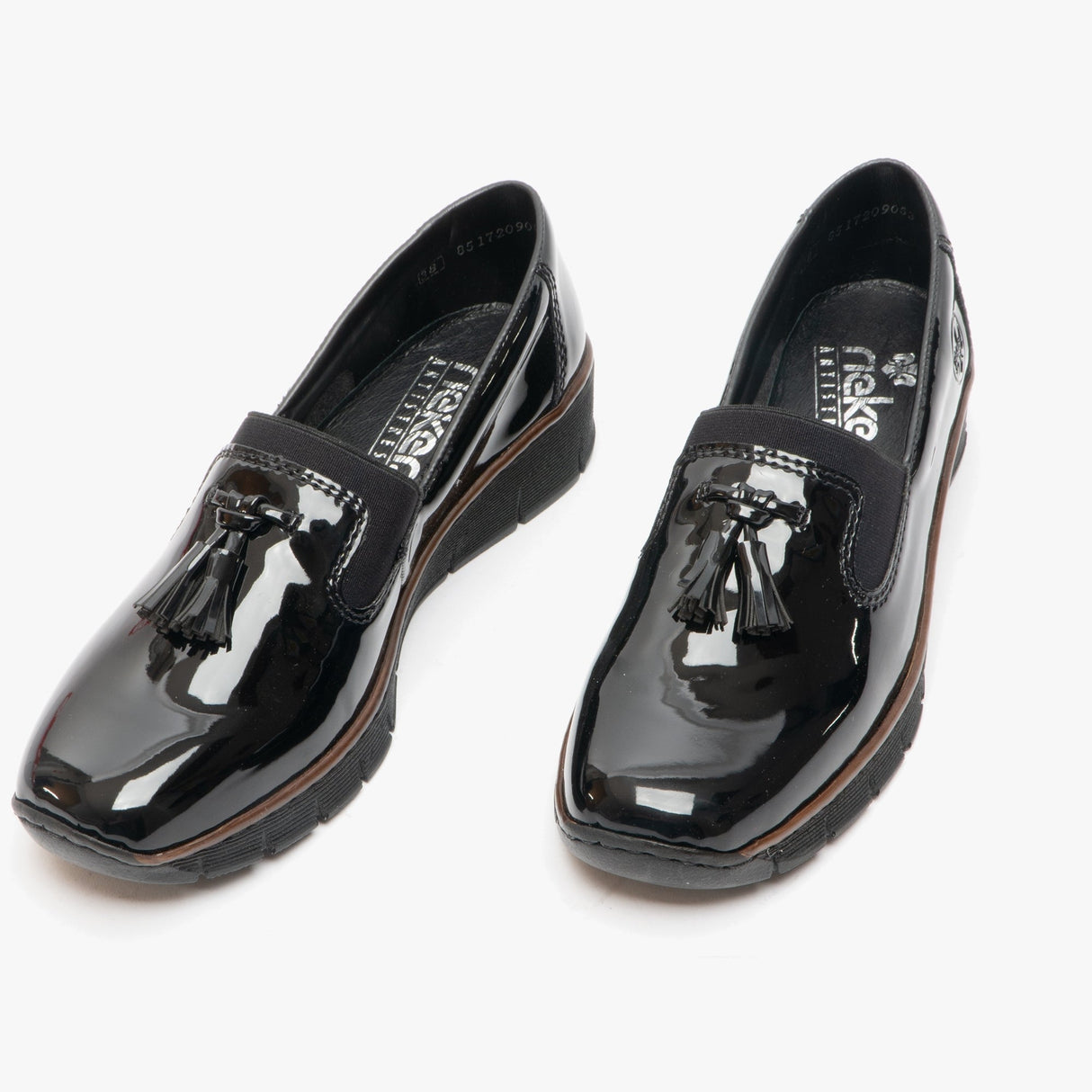 Rieker 53751-00 Womens Loafer Shoes Patent Black