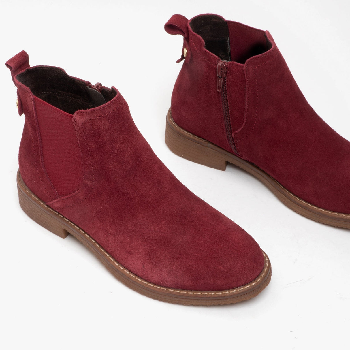 Hush Puppies MADDY Womens Suede Ankle Boot Bordo