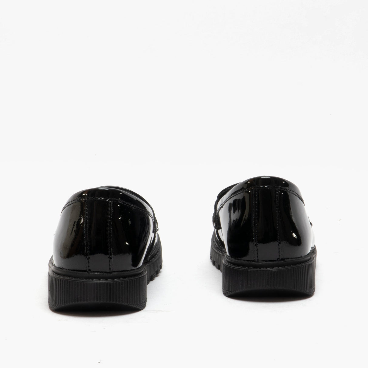 KAREN JNR Girls Leather Slip On Shoes Patent Black