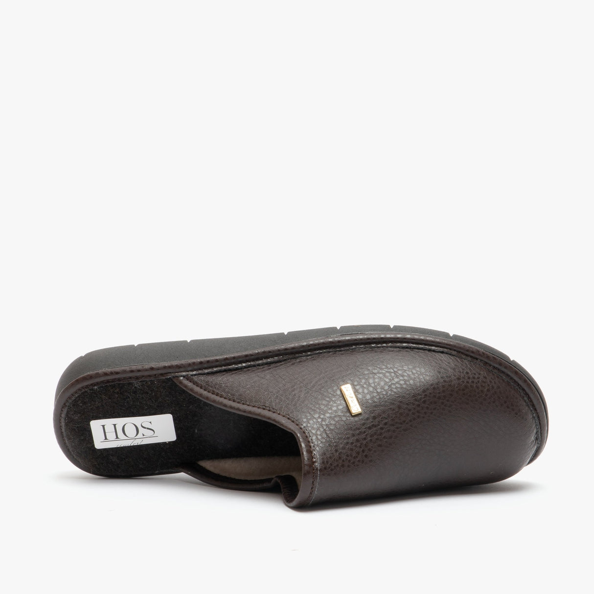 HOS Comfort ARCHIE Mens PU Mule Slippers Brown