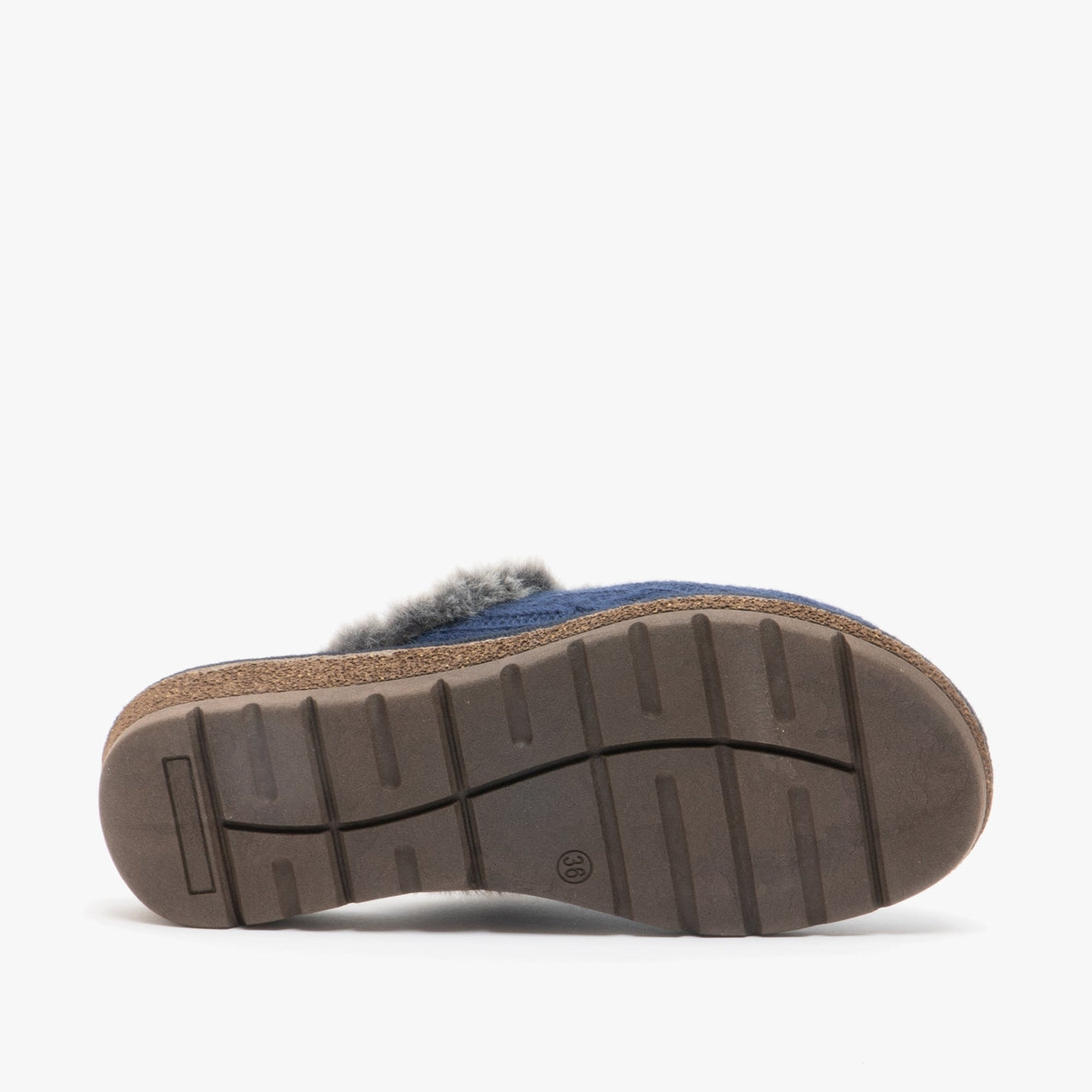 HOS Comfort MEGAN Womens Wool Mule Slippers Blue