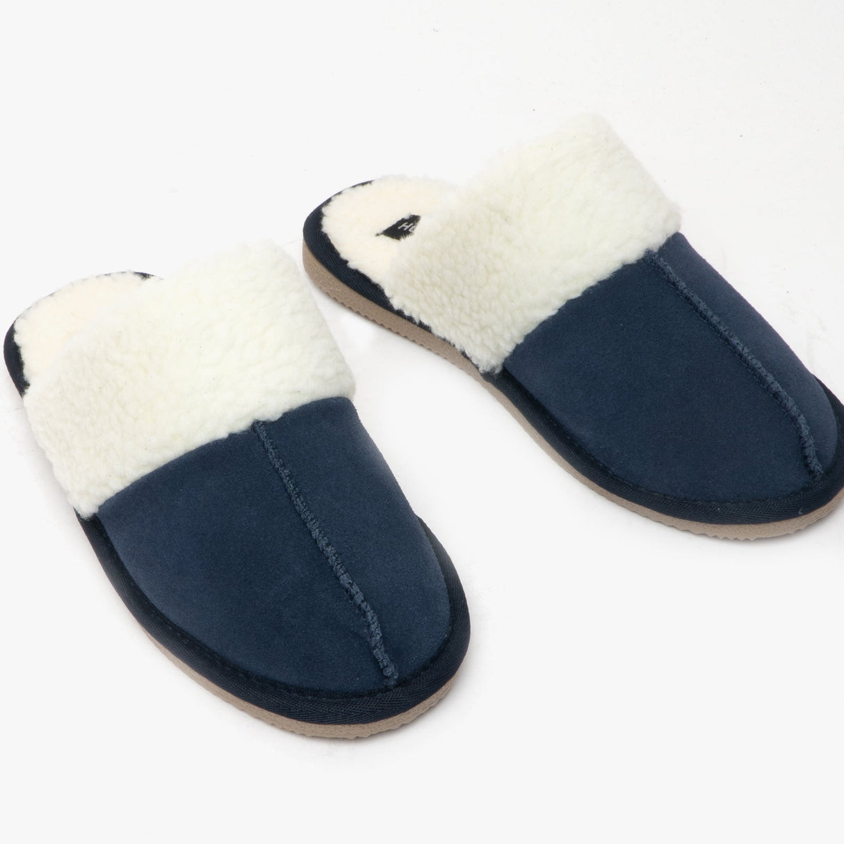 Hush Puppies ARIANNA Womens Suede Mule Slippers Navy