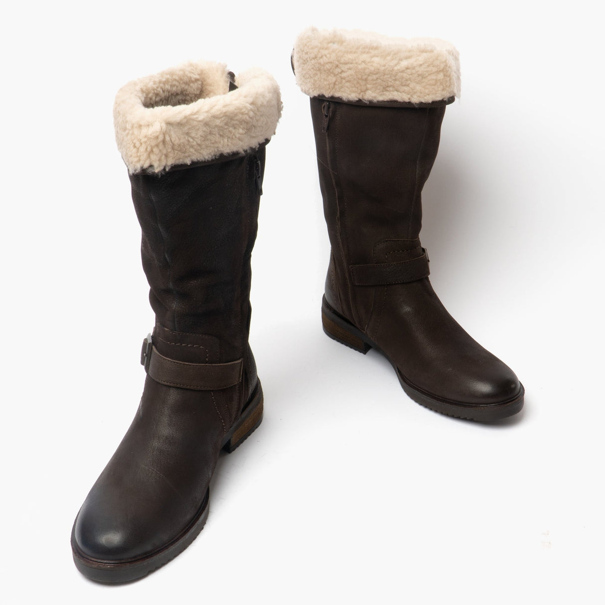 Hush Puppies BONNIE Womens Leather Mid Height Boots Brown