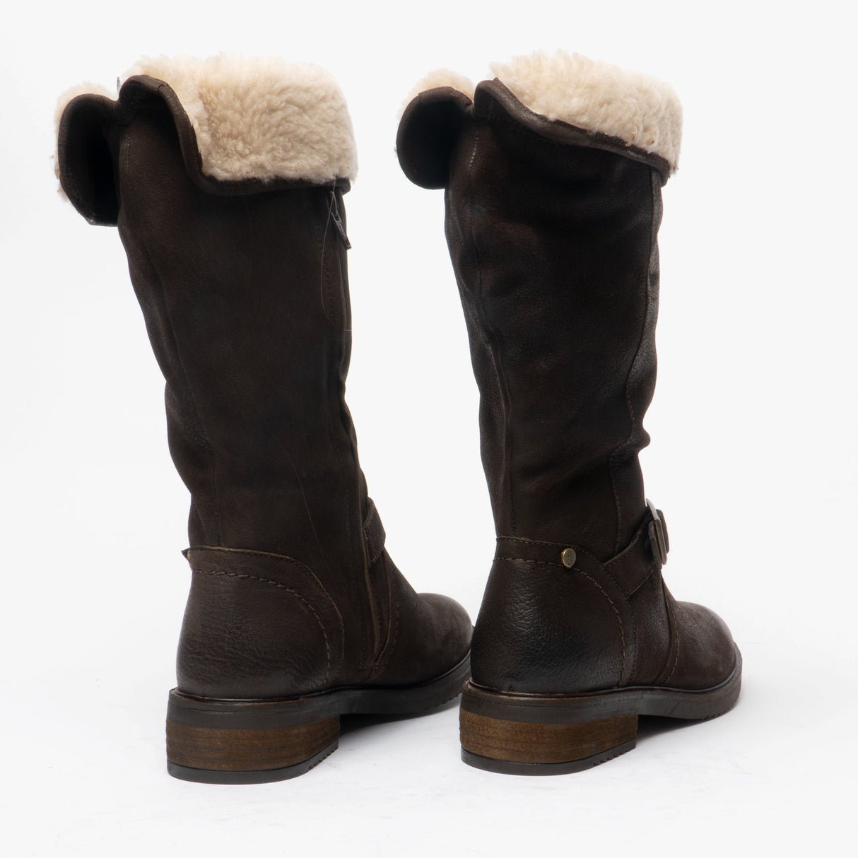 Hush Puppies BONNIE Womens Leather Mid Height Boots Brown