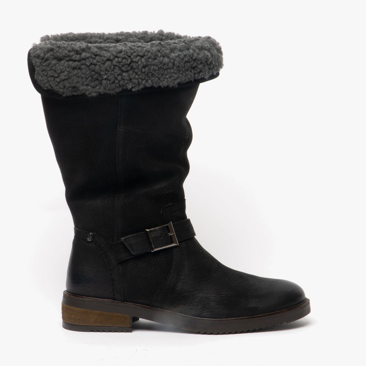 Hush Puppies BONNIE Womens Leather Mid Height Boots Black