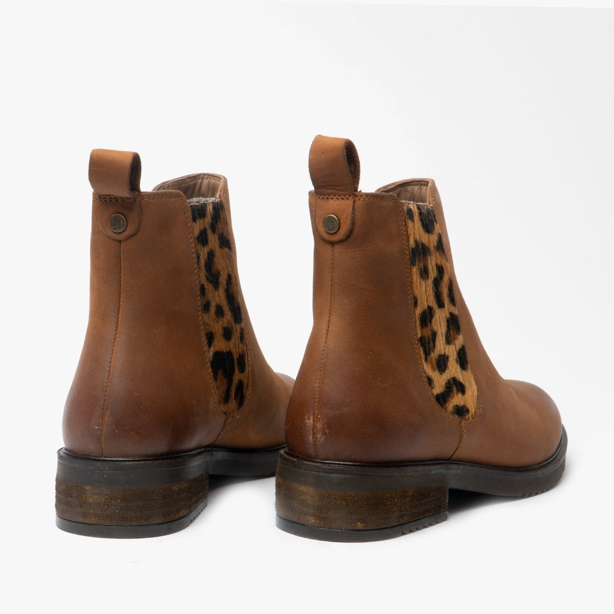 Hush Puppies STELLA Womens Leather Ankle Boots Tan