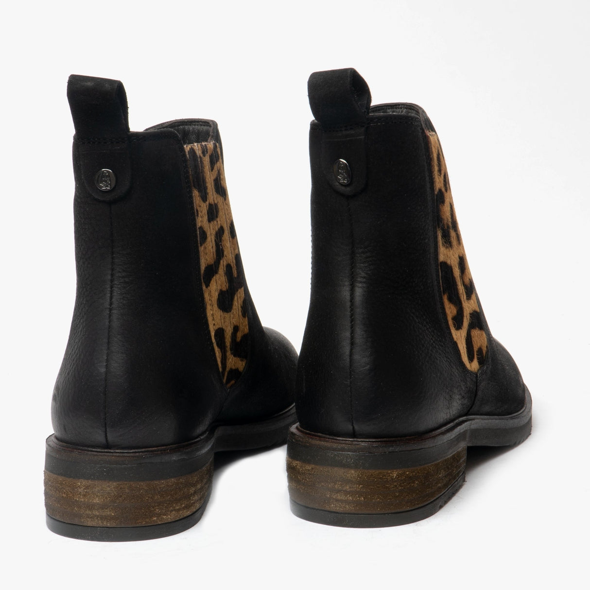 Hush Puppies STELLA Womens Leather Ankle Boots Black