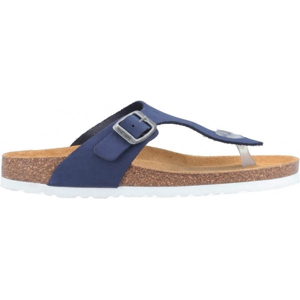 Hush Puppies KAYLA Womens Leather Toe Post Sandals Navy