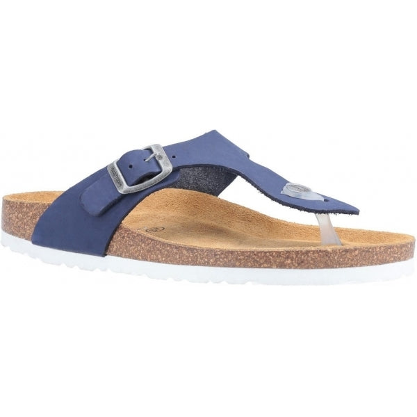 Hush Puppies KAYLA Womens Leather Toe Post Sandals Navy