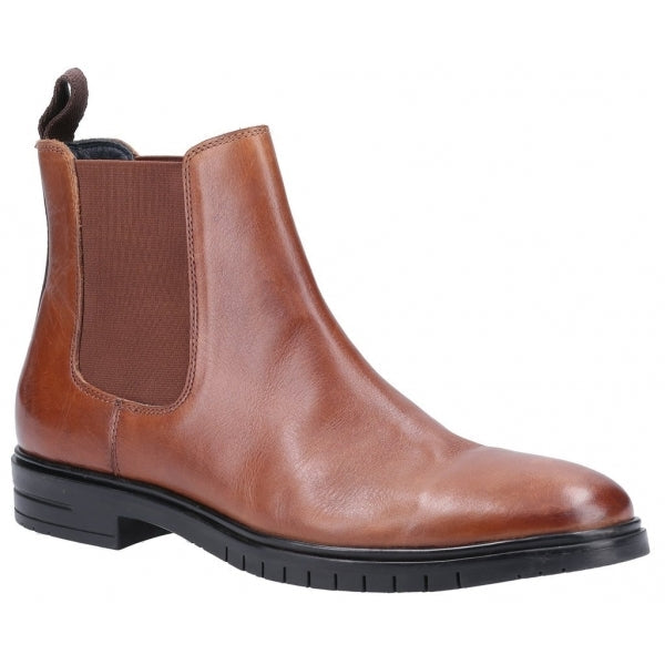 Hush Puppies SAWYER Mens Leather Chelsea Boots Brown