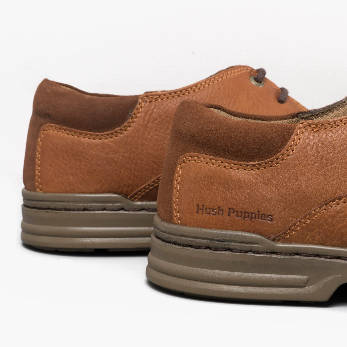 Hush Puppies MAX HANSTON Mens Leather Shoes Brown